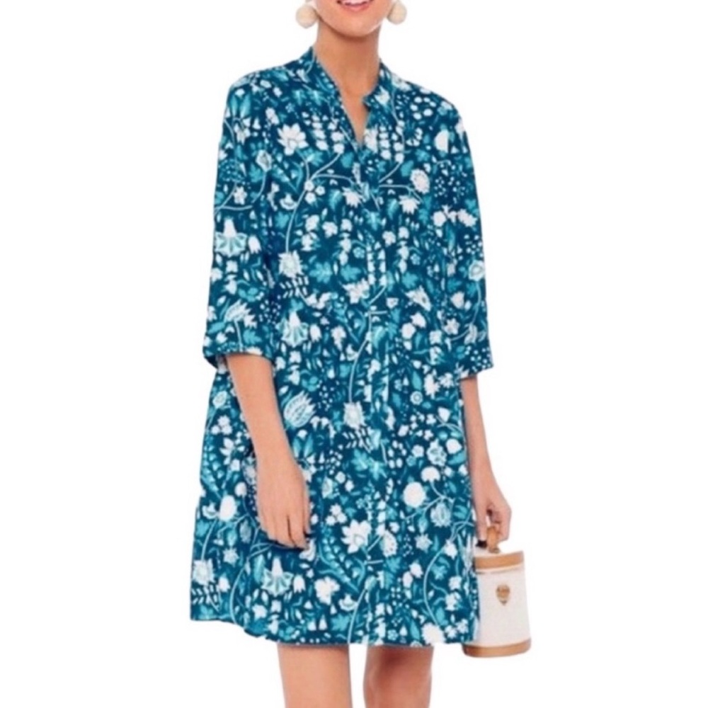Tuckernuck Floral Royal Shirt Dress
